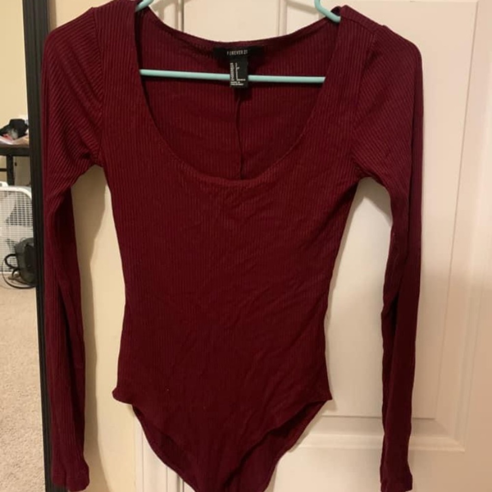 Forever 21 Burgundy Bodysuit Size S